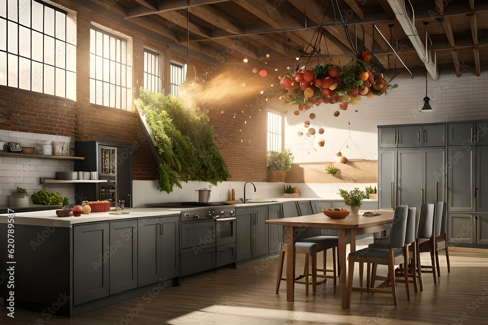 Fototapeta premium Vegetables are flying out isolated on the background generated by AI tool