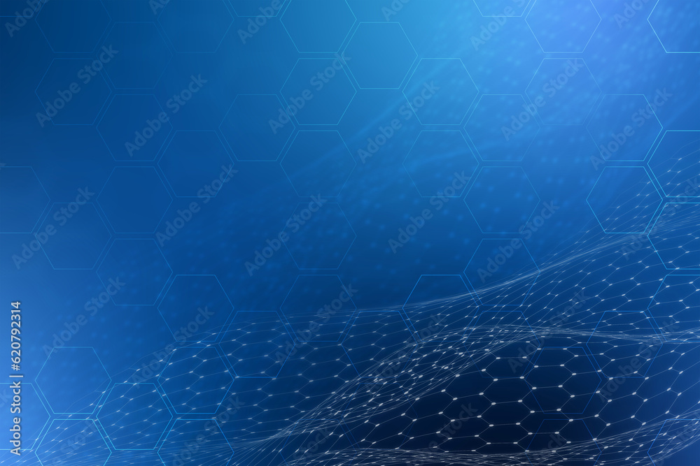 Obraz premium グラデーションが綺麗な六角形で構成された背景イラスト素材