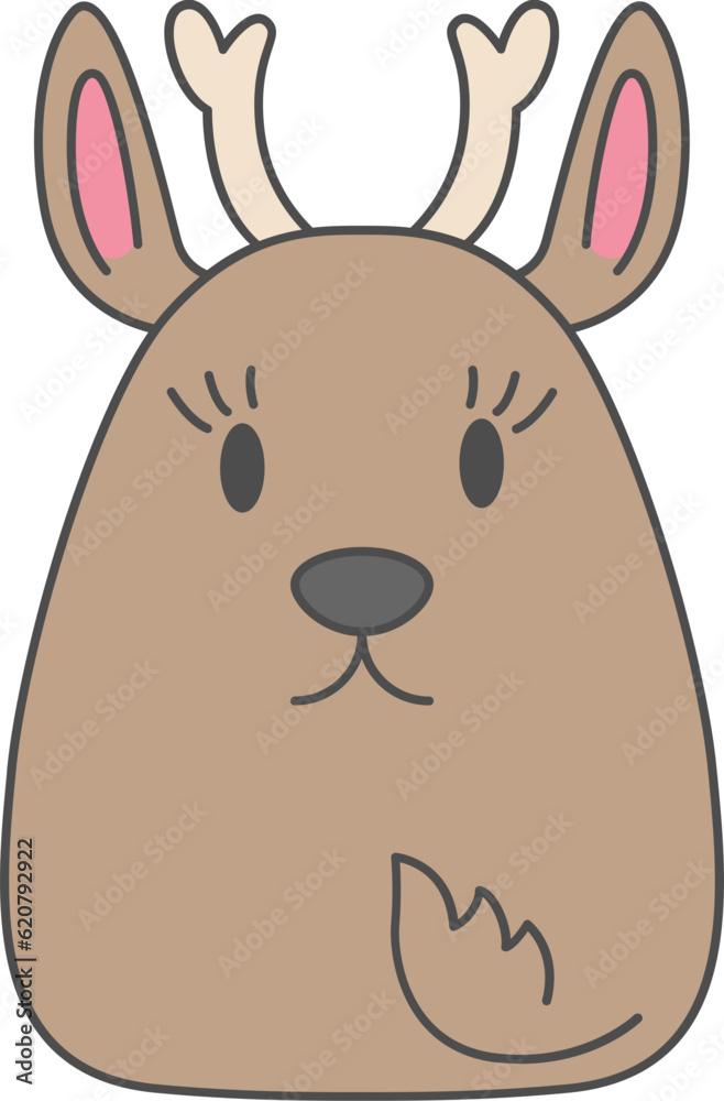 Deer line filled icon, Animal simple cartoon style. Deer line filled icon, Animal simple cartoon style.