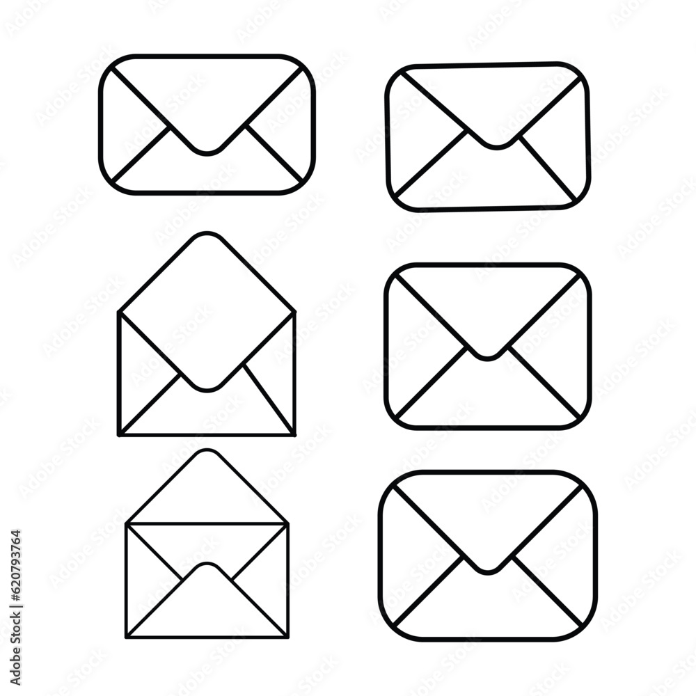Set Message icon vector, Inbox Icon Outline, Email, Envelope Mail Icon and Bubble Chat Icon vector Illustration for web and mobile apps contact Set Message icon vector, Inbox Icon Outline, Email, Envelope Mail Icon and Bubble Chat Icon vector Illustration for web and mobile apps contact