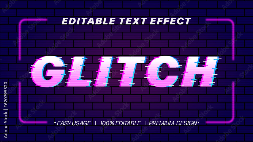 Editable Text effect ,Glitch Text Style Effect.