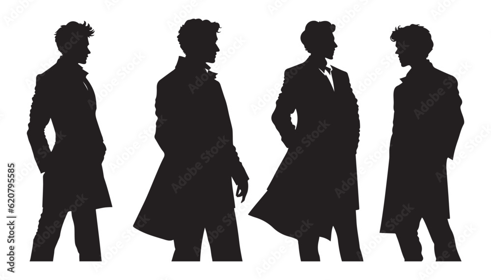 silhouette of a person, professional handsome man silhouette, young businessman silhouette