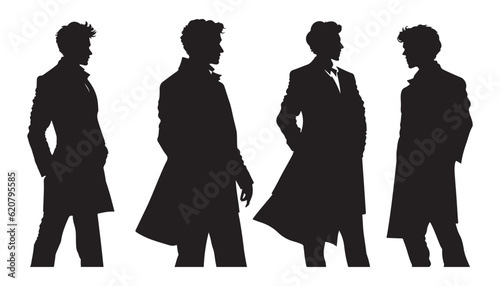 silhouette of a person, professional handsome man silhouette, young businessman silhouette