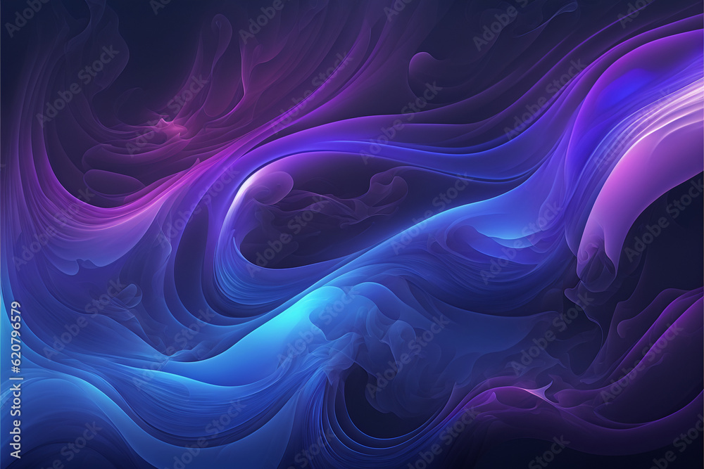 Horizontal colorful abstract wave background with speed lines and wavy motion. Generative Ai.