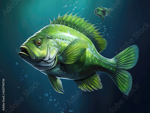 Big green ray fish