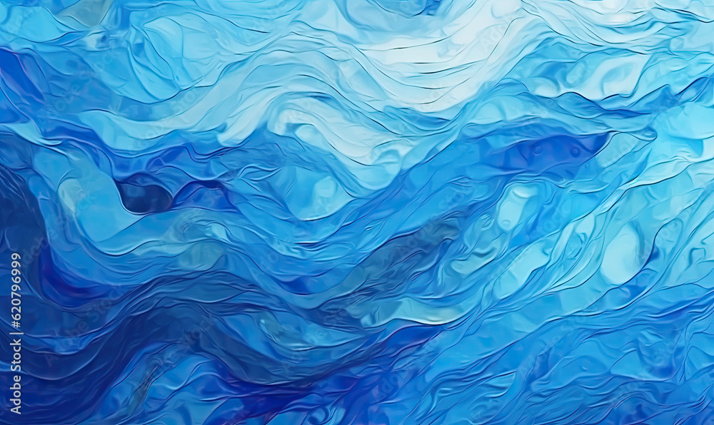 Blue textured of oil paints background . Creative banner ocean .