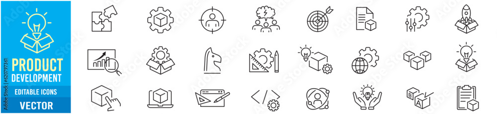 Product Development Editable Line icons Vector Product Development Editable Line icons Vector