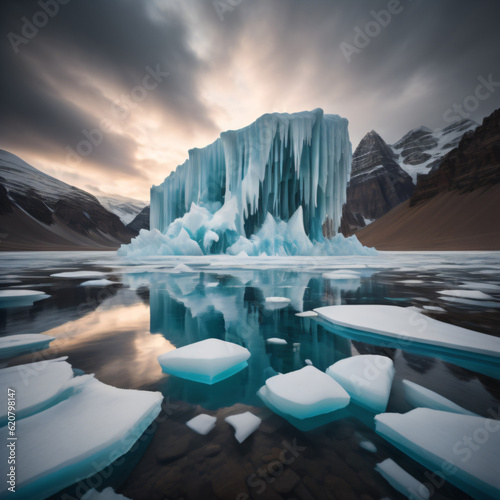 Vanishing Ice The Stark Reality of Climate Change and Melting Ice Caps Fototapet