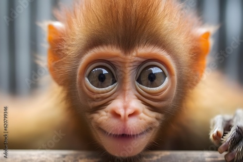 photo of a cute monkey in front of the camera © Angah