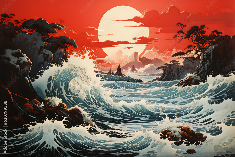 Fototapeta premium sunset over the ocean