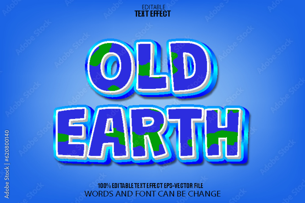 Old Earth Editable Text Effect 3D Modern Style