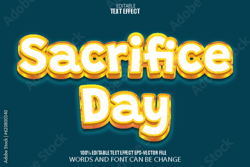 Fototapeta Naklejka Na Ścianę i Meble -  Sacrifice Day Editable Text Effect 3D Modern Style