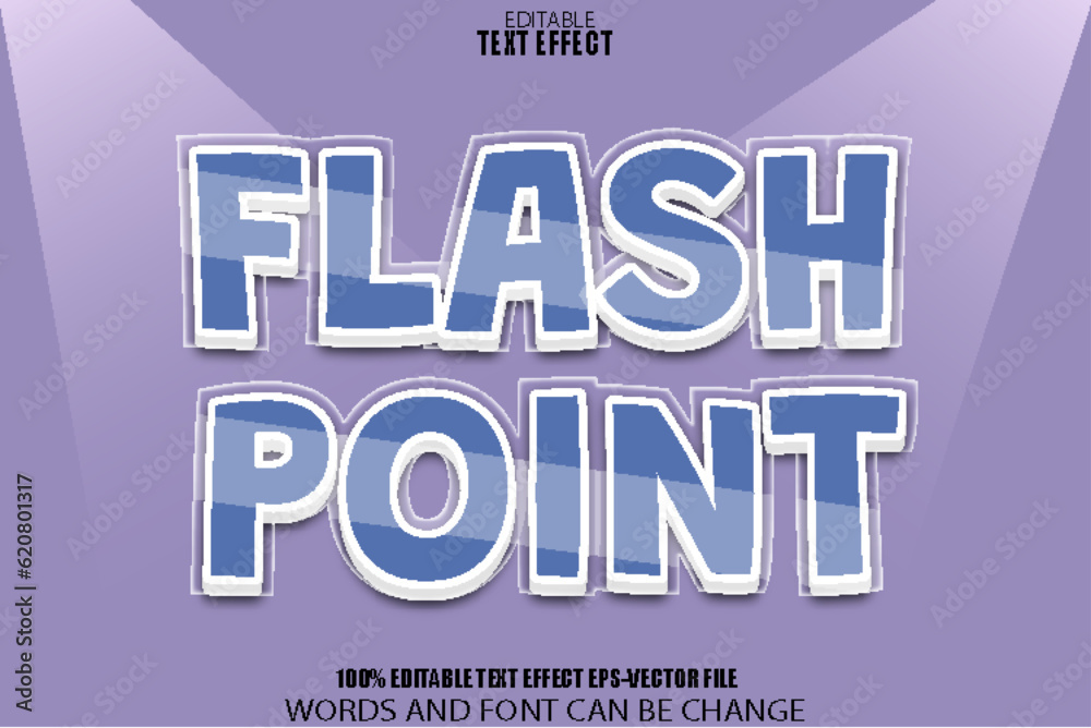 Obraz premium Flash Point Editable Text Effect 3D Cartoon Style