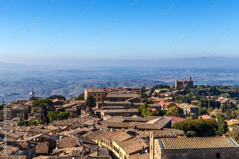Volterra, Italy. Scenic aerial view of the city