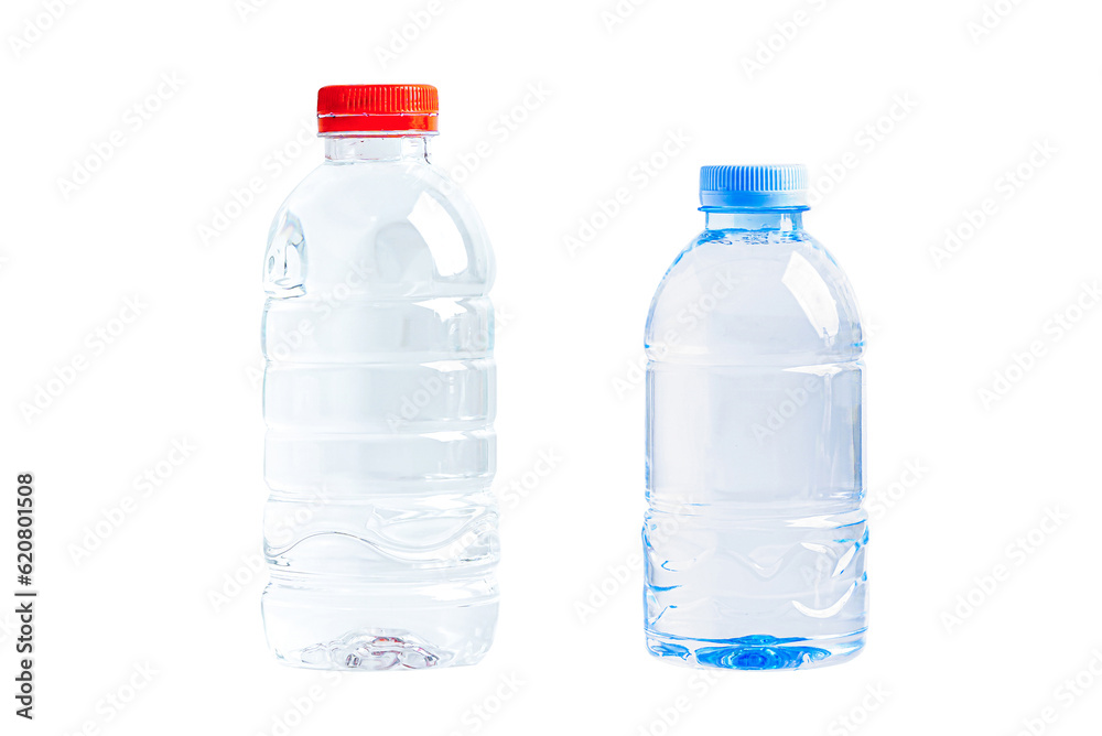 Plastic water bottle with empty crumpled used isolated on white background, reuse, recycle, pollution, environment, ecology, waste concept. Plastic water bottle with empty crumpled used isolated on white background, reuse, recycle, pollution, environment, ecology, waste concept.