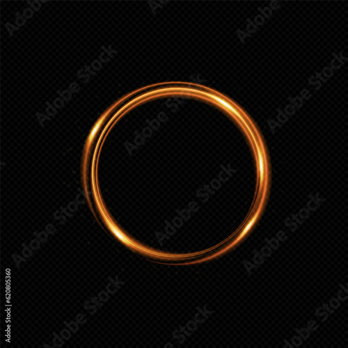 Neon magic circle.Futuristic light circle for background.Light frame.Vector.Magic portal.