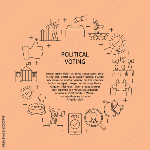 Elections and voting round banner