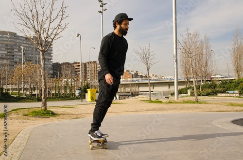 Man Skateboarder Lifestyle Hipster Concept photo