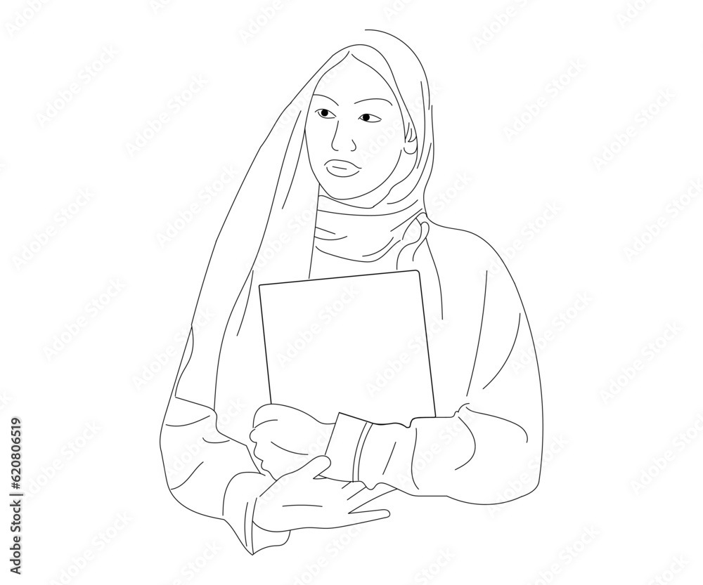 vector aesthetic hijab woman’s vector line art minimal grayscale drawings vector aesthetic hijab woman’s vector line art minimal grayscale drawings