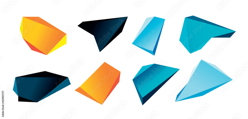 Vector 3d low poly triangle geometric design elements Vector 3d low poly triangle geometric design elements