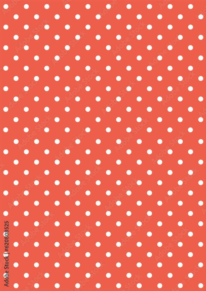 White polka dots on a red coloured background. Great for holidays or other usages for scrap booking, gift wrapping paper, card making or other various usages. Small spot polka dot repeating pattern.