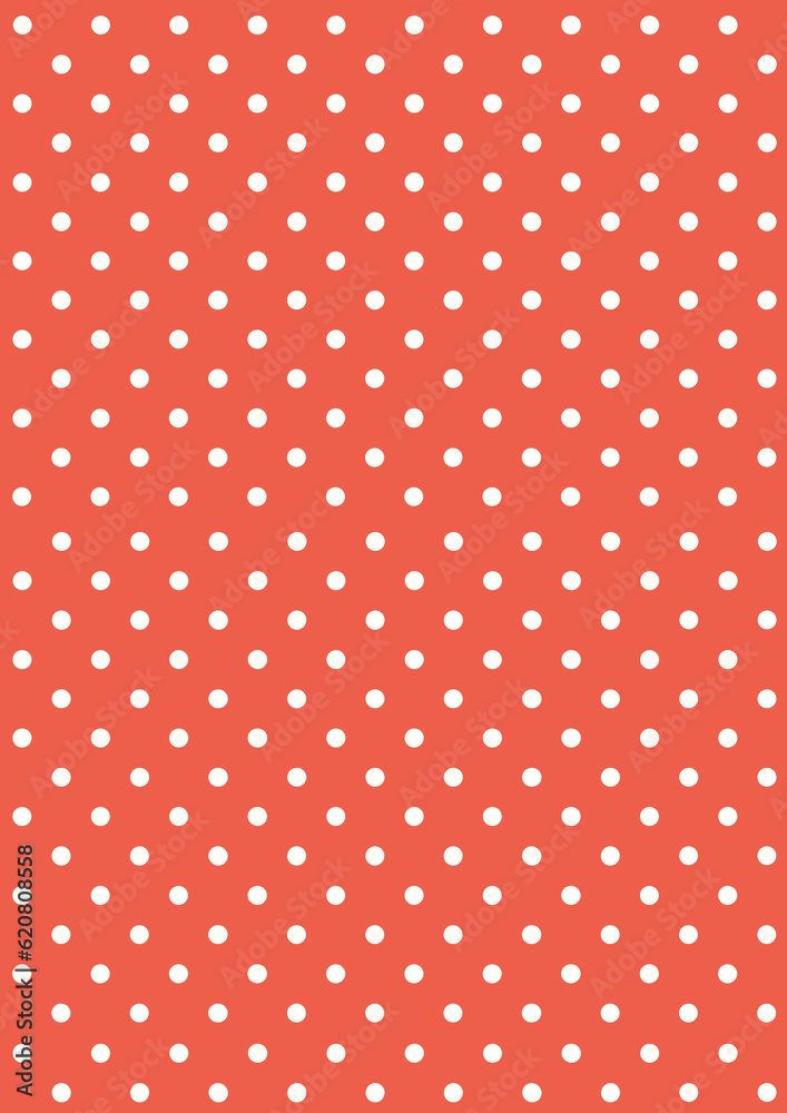 White polka dots on a red coloured background. Great for holidays or other usages for scrap booking, gift wrapping paper, card making or other various usages. Small spot polka dot repeating pattern.