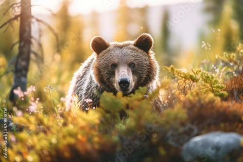 Bear in nature, national geography, Wide life animals. AI Generated.