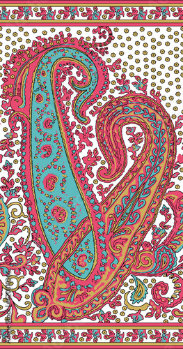 Beautiful traditional baroque border illustration for digital printing frames and textile materials