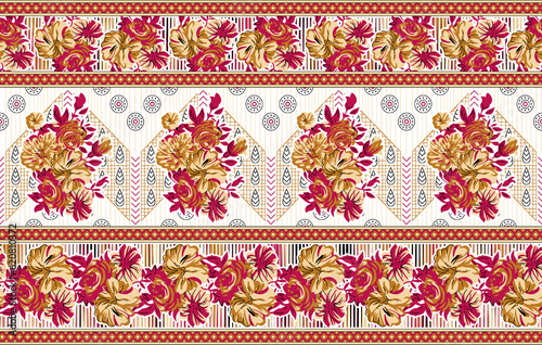 Beautiful traditional baroque border illustration for digital printing frames and textile materials