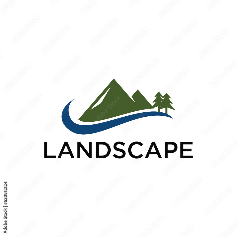landscape logo with simple design concept for brand identity landscape logo with simple design concept for brand identity