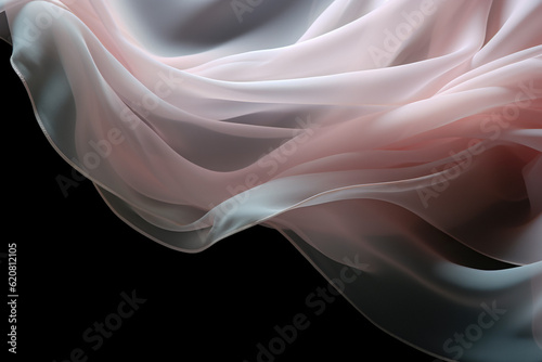 Wedding Tulle Effect Overlay. Elegant Sheer Fabric, Bride Photography, Veiling Style, Soft White Cloth for Classic and Romantic Design. Generative AI.