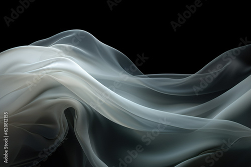 Wedding Tulle Effect Overlay. Elegant Sheer Fabric, Bride Photography, Veiling Style, Soft White Cloth for Classic and Romantic Design. Generative AI.