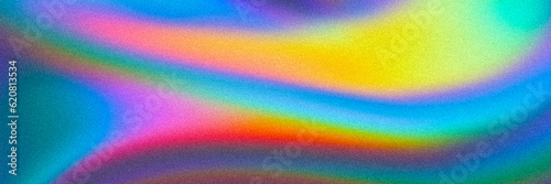 banner with grain noise holographic rainbow gradient background texture 