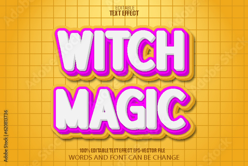 Witch Magic Editable Text Effect 3D Cartoon Style