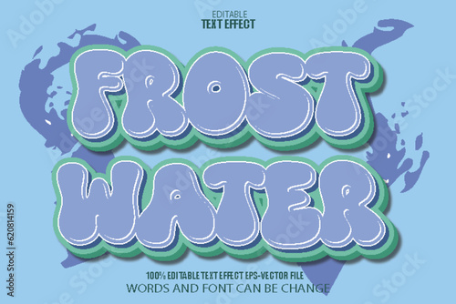 Frost Water Editable Text Effect 3D Cartoon Style