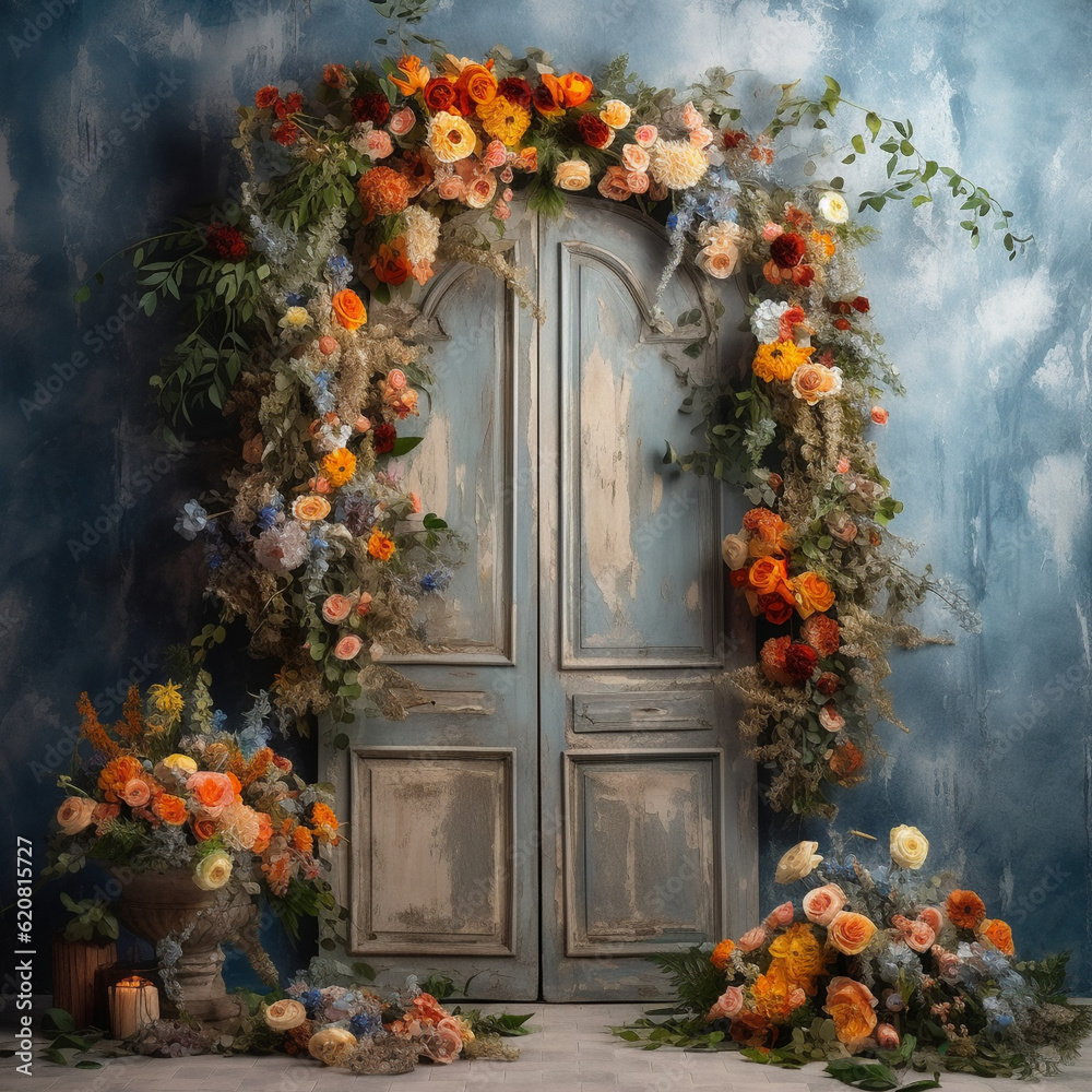 Doors Backdrops, Overlays, Flowers arch Backdrop Overlays