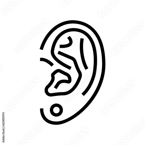 earlobe piercing fashion beauty line icon vector. earlobe piercing fashion beauty sign. isolated contour symbol black illustration