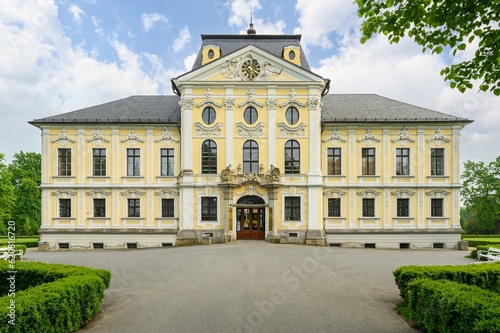 Baroque Kravare chateau near Opava city in Czech republic