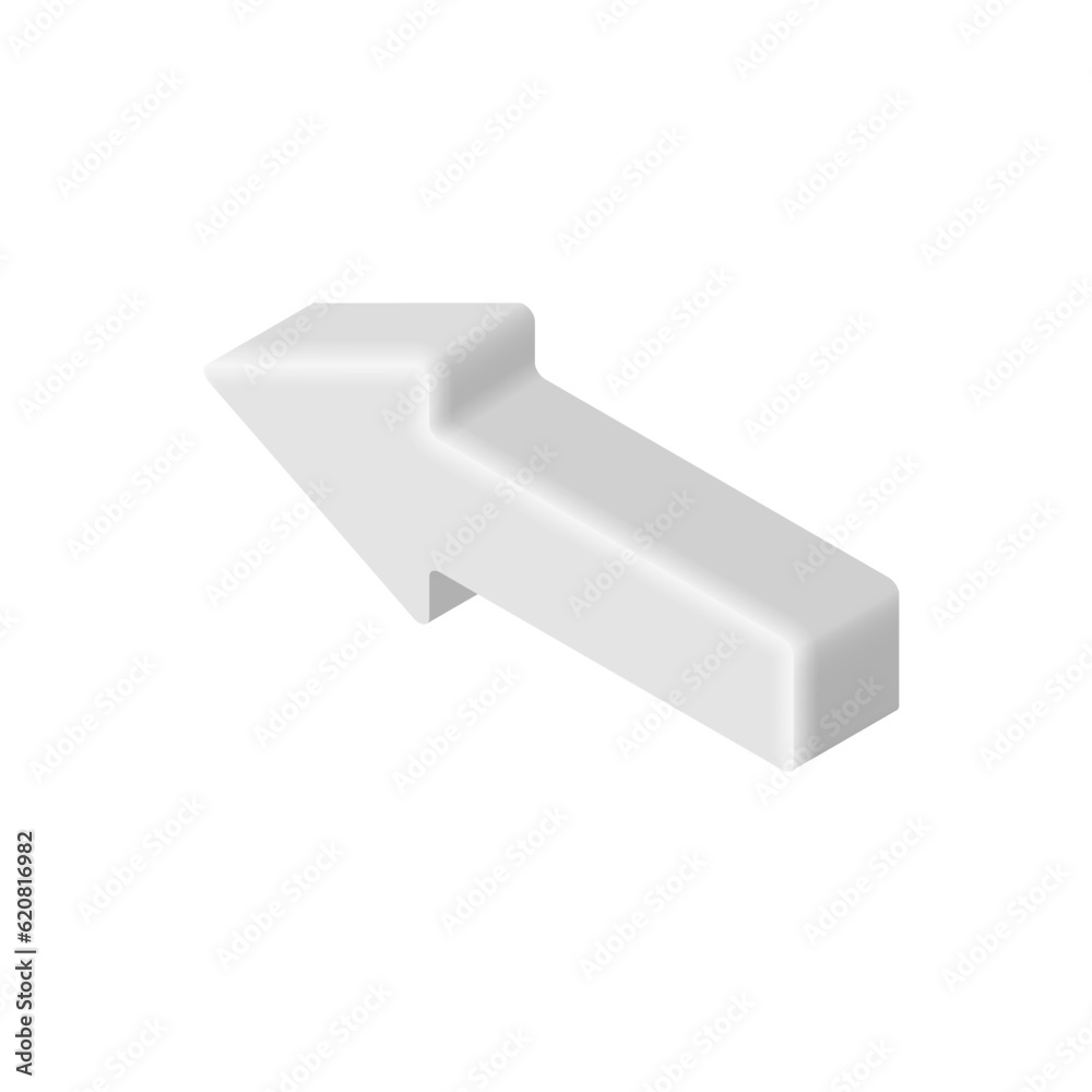 3d Isometric White Left Arrow icon 3d Isometric White Left Arrow icon