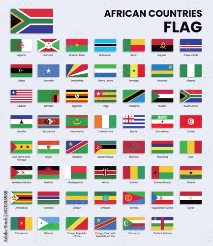 African Countries Waving flags collection