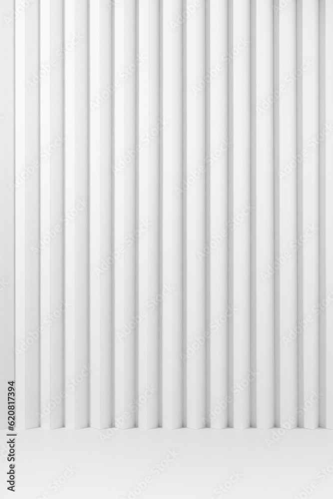 White abstract background of vertical parallel stripes pattern, floor, stage mockup for presentation cosmetic products, goods, advertising, design in elegant soft light elegant minimalistic style. White abstract background of vertical parallel stripes pattern, floor, stage mockup for presentation cosmetic products, goods, advertising, design in elegant soft light elegant minimalistic style.