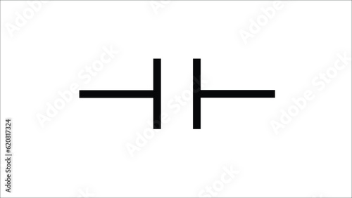 A capacitor symbol for electronic circuit | capacitor symbols icon photo