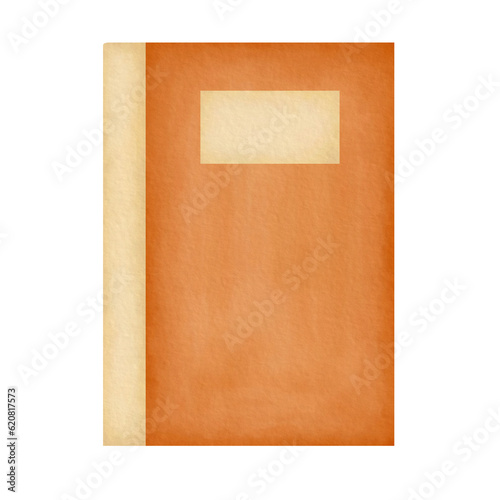 Orange Hardcover Book with Beige Book Spine