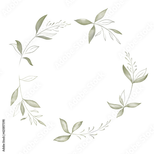 Botanical elegant frame with hand drawn. delicate hand drawn elements  minimalist modern style. png illustrations