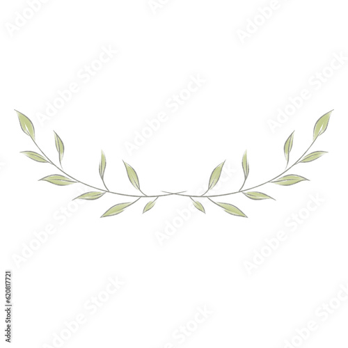 Botanical composition with foliage flowers on a white background.