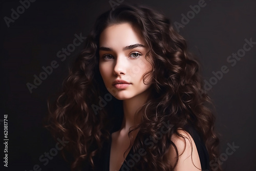 Beautiful model with a rose, Perfect makeup, close up, Nice smile, generative AI