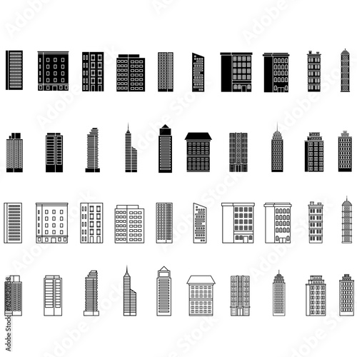 Skyscraper icon vector. Building illustration sign. high-rise building symbol. architecture logo.