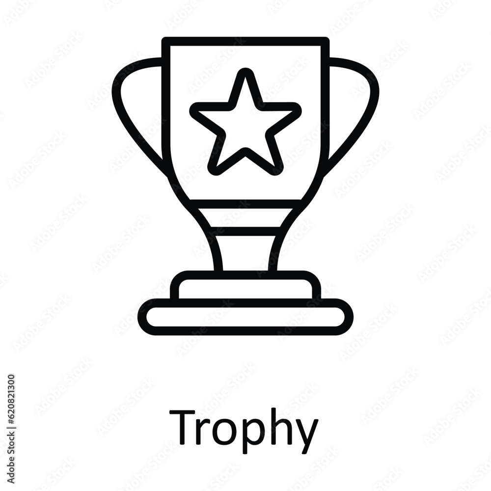 Trophy Vector outline Icon Design illustration. Education Symbol on White background EPS 10 File Trophy Vector outline Icon Design illustration. Education Symbol on White background EPS 10 File