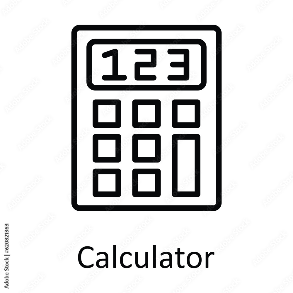 Calculator Vector outline Icon Design illustration. Education Symbol on White background EPS 10 File Calculator Vector outline Icon Design illustration. Education Symbol on White background EPS 10 File