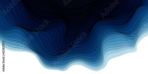 Fototapeta Naklejka Na Ścianę i Meble -  Abstract background fluid wave curve lines with gradient teal blue and black on white background.